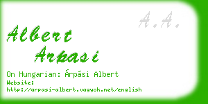 albert arpasi business card